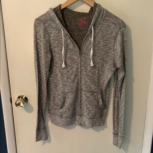 SO Women's Gray Lightweight Zip-Up Hoodie